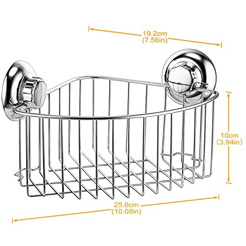 MaxHold Saugschraube Duscheckkorb,Befestigen ohne bohren – Edelstahl rostet nicht – Küchen & Badezimmer Aufbewahrung - 4