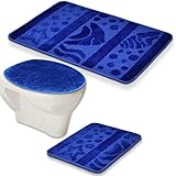 3- teilig Badgarnitur schwarz grau hochflor mit Glitter Badset