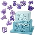 Smart Baking 40PCS Fondant Alphabets Letters, Cake Icing Cutter Number and Symbols Set, Great Cookie Cutter Cake Decorating Set + Cake Symbols