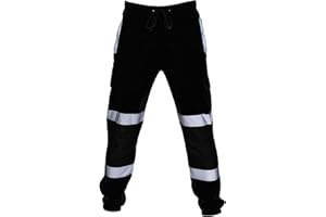 Ni_ka Pantalon De Travail Homme Salopette RéFléChissante Et Pants DéContracté avec Lacets Pantalons Pompier Sarouel Route ImperméAble ExtéRieur Printemps Et éTé Taille M à 4XL