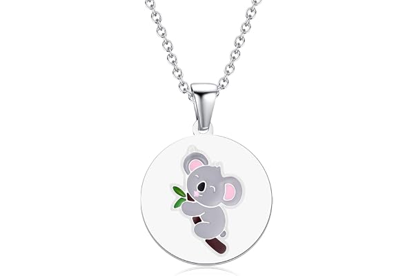 Collier pour Filles, Collier Cadeau Bijoux Pendentif Lapin Papillon Éléphant Paresseux Ange Tortue Flamant Coccinelle Dauphin Girafe Panda Abeille Koala Licorne