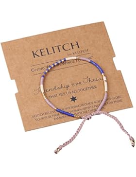 KELITCH Kristall Blau Mischen Wulstig Wickeln Armband Neu Armbänder Schmuck (Lila)