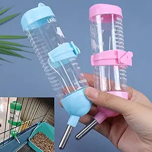 Petzlifeworld Plastic Hamster Water Bottle Dispenser Automatic Feeding Device for Hamster Rabbit Dog Small Animals Supplies Pet Drinking Bottles (125 ML, Random Color)