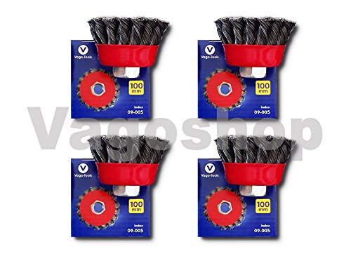 3x Topfbürste Drahtbürste 100 mm gezopft Bürste Kegelbürste f. Winkelschleifer - 2