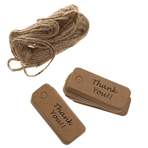 100pcs Danke Weihnachten Kraftpapier Geschenk Tags Etiketten Karten Braun Hängen - 4