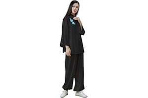 KSUA Femmes Kung Fu Uniforme Tai Chi Costume Coton Arts Martiaux Costume Zen Méditation