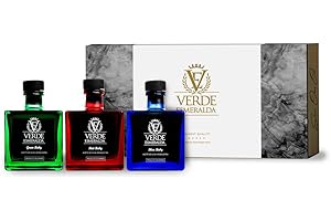 V E VERDE ESMERALDA Verde Esmeralda - Natives Olivenöl Extra - Packung Edelsteine ​​3x500ml. Öl aus Jaén (Picual, Royal, Bio)… (Geschenkbox 3 x 100ml, Picual, royal, organic)