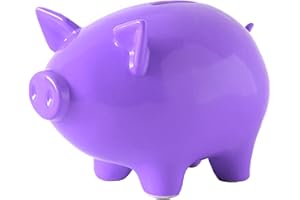 GOPIGITO Huchas Originales para Niños Adultos, Infantil Hucha Cerdito, Personalizada Boda Hucha Grande, Cajero para Ahorrar, Originales Regalos para Parejas, Festivales, Alcancias para Adultos (Morado)