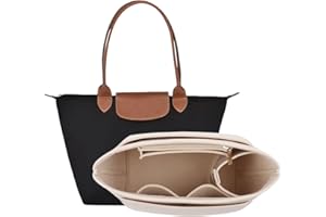 D.DUO Bag Insert Organizer, purse accessories, Suitable For Longchamp long handle tote organizer (Beige,L(LongHandle))