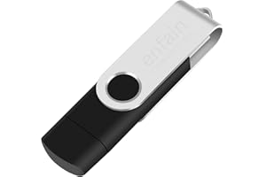 128GB Dual USB Type-C & USB 3.0 Flash Drive – Swivel Design, High-Speed, Portable Memory Stick for Phones, Laptops & PCs (Black, 1 Pack)