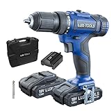 Lieferumfang: 1x 18 Volt Bohrakkuschrauber ABS-18Li C von LUX-TOOLS, 2x Akku AK-18Li/1,5 mit 1500 mAh Akkukapazität, 1x Ladegerät, 1x Doppel-Bit (Schlitz & Kreuzschlitz), 1x Case, 1x Gürtelhalter