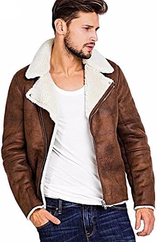 Best turn down collar jacket for stylish men with brown color for winter and spring faux suede jacket outerwear for men and boys!