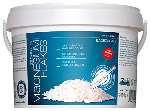 Original Zechstein Magnesium Flakes im 2 kg Eimer mit Dosierschaufel