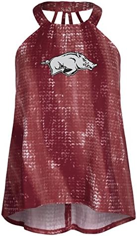 NCAA Arkansas Razorbacks Women's Halter Top, Large, Scarlet Sequin Skies