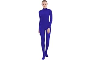 SUPRNOWA Full Body Unitard Turtleneck Spandex Footed/Footless Long Sleeve Unisex
