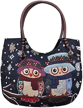 Eule Eulentasche Handtasche Henkeltasche ***EULENPÄRCHEN MIT HUT UND VERSPIELTEN ACCESSOIRES*** Shopper Schultertasche...