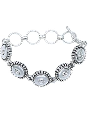 Soleebee Retro Legierung 5-Löcher Button Armband passt 12mm Click Button