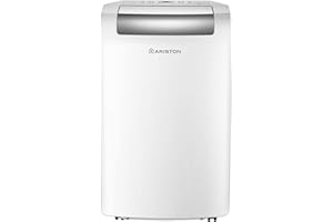 Ariston, Mobis 10- Pinguino Aire Acondicionado Portátil Silencioso con Temporizador y Mando a Distancia, Climatizador 24x69x2.5 Blanco Fabricado para Instalación en España, Eficiencia A+ Rango(A+++/D)