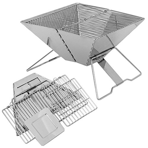 eyepower Holzkohle Grill Arkansas 30x30cm BBQ Barbecue Minigrill Picknickgrill Edelstahl