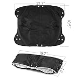 Kinderwagen Handwärmer, IWILCS Extra Dick Fleece Innenseite Handmuff Handschuhe Universalgröße für Kinderwagen Buggy Radanhänger, Wasserfest und windfest(Schwarz) - 6