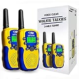 Tisy Cadeaux pour Les Filles de 5 Ans, Talkies Walkie À Longue Portée pour Les Enfants Jouets pour 3-12 Ans Garçons Fille Jouets Âge 3-12 Jaune Bleu TsUKDJT09