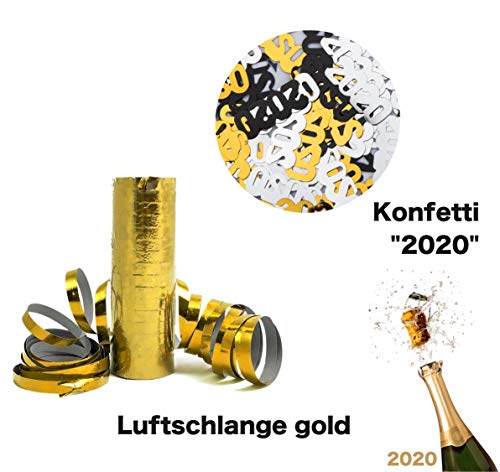 TK Gruppe Timo Klingler XXL Silvester Deko Set 2020 - mit Luftballons, Luftschlangen, Latexballons, Konfetti, Fotorequisitten als Dekoration zu Neujahr (XXL Set) - 5