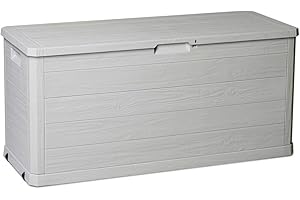 SF SAVINO FILIPPO Baule cassapanca contenitore in dura resina di plastica grigio per giardino balcone terrazzo esterno interno piscina