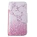 Produktbild Samsung Galaxy S8 Hülle, Edaroo Rosa Marmor Faux Glitter Design PU Leder mit Weich Silkon TPU Inneren Dünn Stoßfest Book Case Magnetverschluss Klapphülle Cover für Samsung Galaxy S8