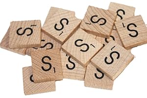 WOA Words of art Wooden Scrabble Tiles Arts Craft Create Personalised Gifts (Letter S, 25 Pack)