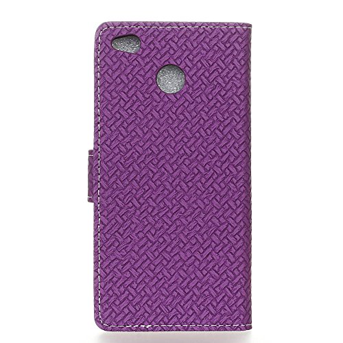SMTR TPU Case Cover de cuero PU Piel para Xiaomi redmi 4x con cierre magn  tico y funci  n de soporte Ranuras para Tarjetas y Billetera silicona  p  rpura 