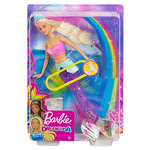 Barbie GFL82 - Dreamtopia Glitzerlicht Meerjungfrau mit blonden Haaren, Flosse mit Schwimmbewegungen und Licht, Spielzeug für die Badewanne, Puppen ab 3 Jahren - 6