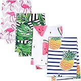 Set mit 4 Stücken: Das Paket enthält 4 Stücken Geschirrtücher. Sie sind in 4 verschiedenen Designs erhältlich und eignen sich für die Verwendung in der Küche oder für Partydekorationen