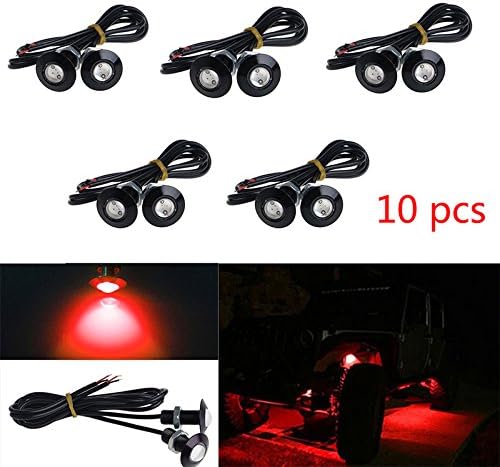 Ricoy 10x Eagle Eye DRL LED Rock Lights For ATV Off Road Truck Under Trail Rig Lights (Red)
