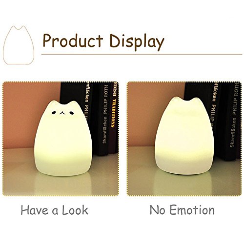 LED Nachtlicht, Florally Kinder Silikon LED Nachtlicht mit 7 Beleuchtung, Stimmung Lampe mit eingebaute Akku, Yoga Lampe, dimmbares Warmweiß/Farbwechsel mit Touch Schalter für Babys Zimmer,Schlafzimmer, Wohnräume, Camping, Picknick Indoor/Outdoor - 6