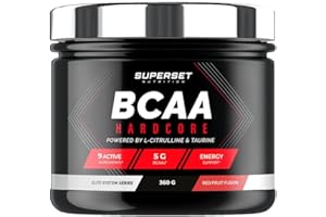 SUPERSET NUTRITION | Bcaa Hardcore (360g) | BCAA | BCAA 2:1:1 effet Pump, Fruits Rouges