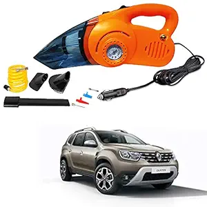 Oshotto 100W Heavy Duty Car Vacuum Cleaner Cum 120W Heavy Duty OSHO-102/O Air Compressor/Tyre Inflator (2 in 1) Compatible with Renault Duster (Orange)