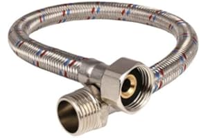 MKV Edelstahl Flexschlauch 50cm 1/2" IG x 3/8" AG Panzerschlauch Sanitär flexschlauch für Amartur (50cm 1/2" IG x 3/8" AG)