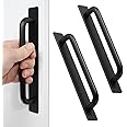 JZS Cabinet Drawer Handles Pulls of Self-Stick Instant,Aluminum Alloy Push Pull Handles Helper with Adhesive Door Handle for Kitchen, Window Sliding Closet,148mm,2PCS,Black