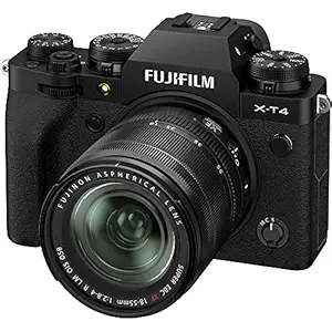 Fujifilm X-T4 26MP Mirrorless Camera Body with XF18-55mm Lens (X-Trans CMOS4 Sensor, EVF, Face/Eye AF, IBIS, LCD Touchscreen, 4K/60P & FHD/240P Video, Film Simulations, Weather Resistance) - Black