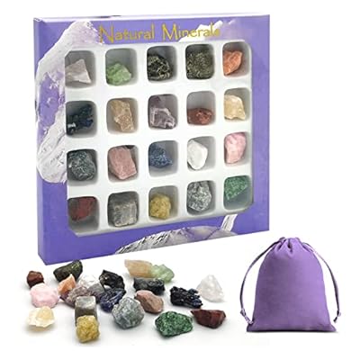 Obidodi 20 Gemstones Chakra Crystals Stone Set, Natural Crystals And Gem Stones Set For Kids, Crystals For Beginners, Reiki Healers And Yoga Practioner Anxiety Relief Meditation Relaxation (01)