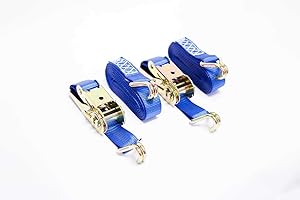Diversity Wrap 2x Ratchet Strap Tie Down 5m x25mm Iron Handle and Double J hook 800kg Webbing - Blue