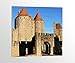 Produktbild Alu-Dibond Tor Mittelalter Burg Schloss Turm Carcassonne Frankreich Bild auf Aluminium AluDibond UV Druck gebürstet Wandbild Metall Effekt 16A2392, Alu-Dibond 1:50x50cm