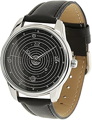 Space Watch Unisex Wrist Watch, Quartz Analog Watch with Leather Band