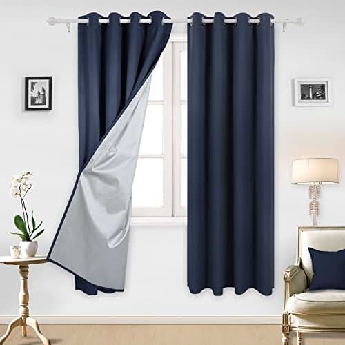 Amazon.co.uk navy blue eyelet curtains