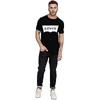 Dolphin Lifestyle Men's Cotton Slim Fit Levis Funny Quote Graphic Printed Half Sleeve Round Neck Gym T-Shirt