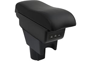 OYHCM Accoudoir Centrale pour Renault Dacia Duster I 2010-2015, Rangement Intégré, Cuir Noir, Facile à Installer, Accessoire Intérieur Voiture