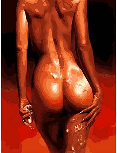 Artbisons Diy Oil Painting Paint by Numbers on 16x20inch Framed Canvas for Adults Kids Painting (Sexy lady)
