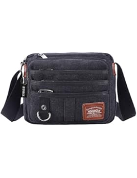 Tibes Kleine Umhängetasche Leinwand Umhängetasche Weinlese Kurier Beutel für Männer / Jungen