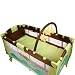 Baby Bed Travel Cot (Green/Turquoise) Portable Child Furniture with Toys 0-36 months