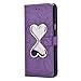 Produktbild Samsung A5 (2016) Hülle, SpiritSun Ledertasche Schutzhülle für Samsung Galaxy A5 (2016) SM-A510 Liebe Herz Muster Bling Glitter Liquid Flüssig Schwimmend Design Folio PU Leder Tasche Case Cover Bookstyle mit Standfunktion und Kredit Kartenfächer - Lila
